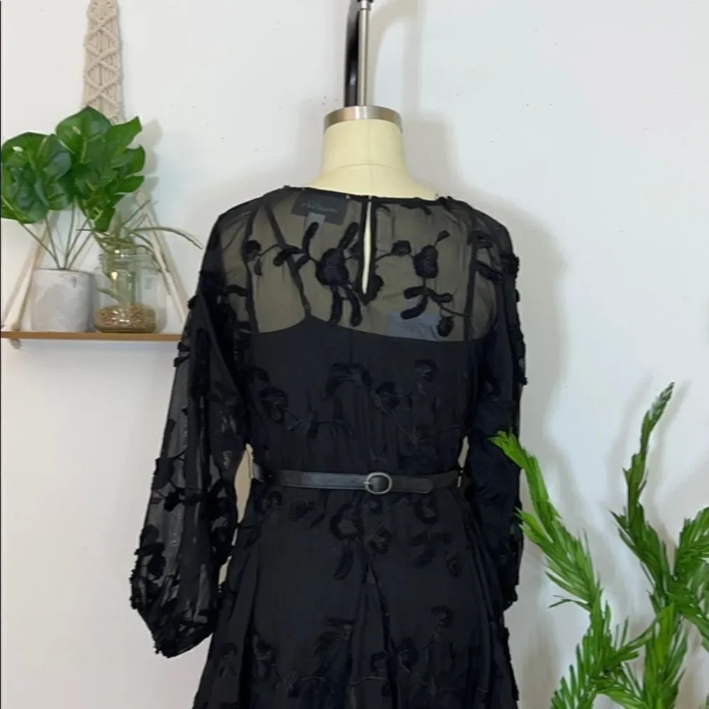 Anthropologie Amal Embroidered flared dress
